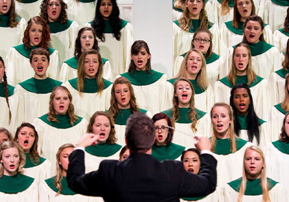 Choir singing. Links to Closely Held Business Stock