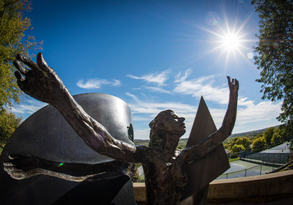 Statue on campus. Links to Gifts by Will Statue on campus. Links to Gifts by Will