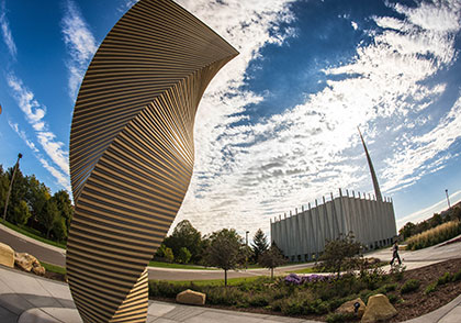 Artwork on campus. Links to Gifts from Retirement Plans